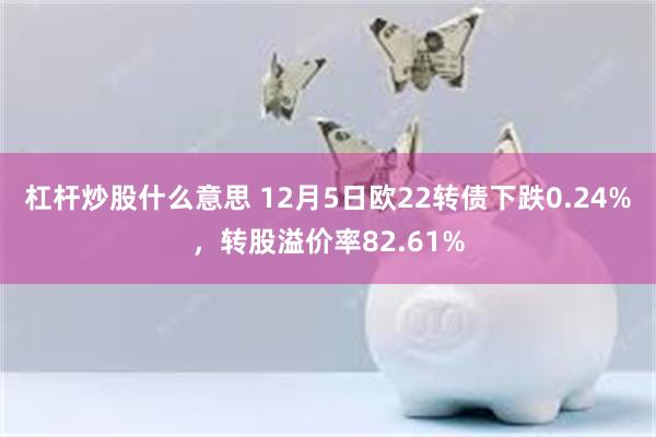 杠杆炒股什么意思 12月5日欧22转债下跌0.24%，转股溢价率82.61%