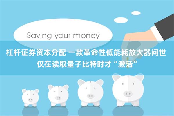 杠杆证券资本分配 一款革命性低能耗放大器问世 仅在读取量子比特时才“激活”